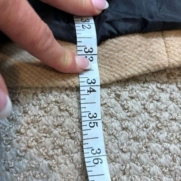 Ladies Stradivarius Brand Tan and Faux Leather Detail Jacket Size Large - Picture 9 of 14